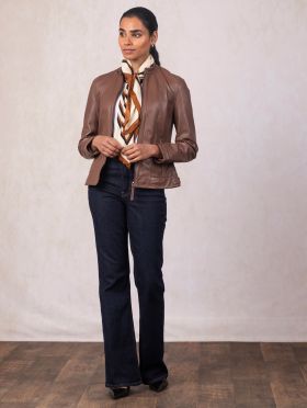 Threlkeld Leather Jacket in Tan