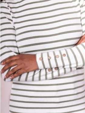 Everly Striped Top in Khaki