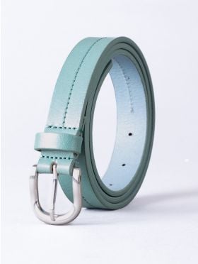Kendal Leather Belt in Mineral Blue