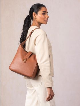 Dalston Leather Hobo Bag in Tan