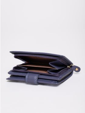 Small Leather Tab Purse in Purple