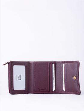 Small Leather Flapover Purse in Burgundy