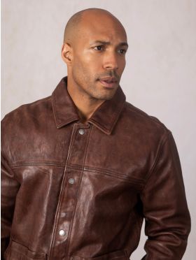 Seatoller Leather Jacket in Cognac