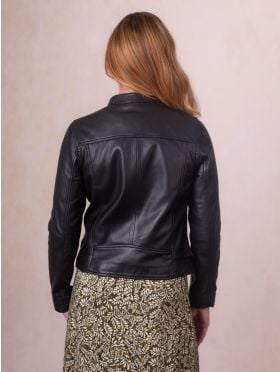 Wetherlam Leather Biker Jacket in Black