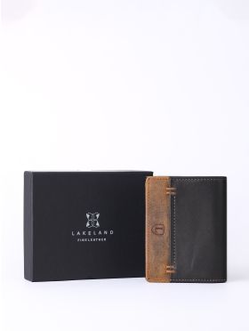 Stitch Leather Tri-Fold Wallet in Brown