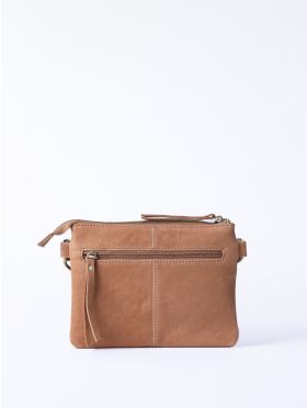Harstone Mini Leather Cross Body Bag in Taupe