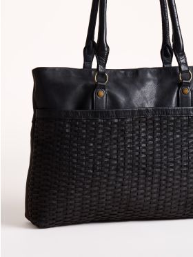 Piel Leather Tote Bag in Black