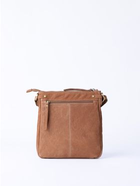 Harstone Large Leather Cross Body Bag in Taupe