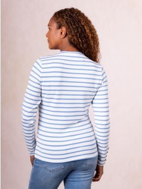 Everly Striped Top in Blue