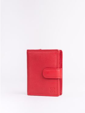 Small Leather Tab Purse in Red