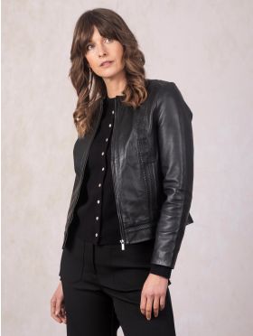 Annaside Leather Jacket in Black