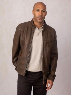 Crookshaw Leather Jacket in Brown