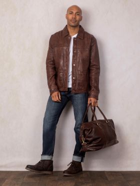Seatoller Leather Jacket in Cognac