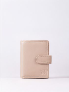 Small Leather Tab Purse in Camel