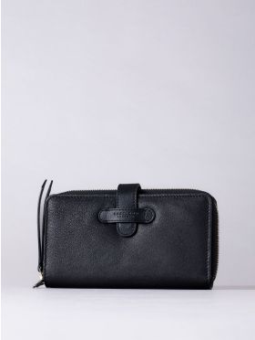 Newby Leather Tab Purse in Black