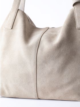 Santon Suede Tote Bag in Stone