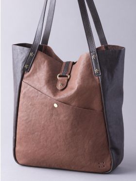 Hartsop Leather Tote Bag in Tan & Brown