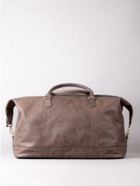 Hutton Large Leather Holdall in Chocolate Brown