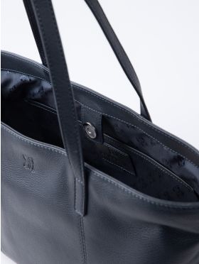 Torver Leather Tote Bag in Navy