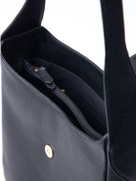 Dalston Leather Hobo Bag in Black