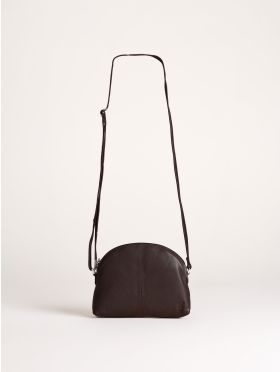 Elterwater Curved Leather Cross Body Bag in Brown