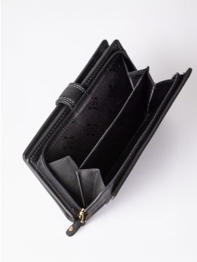 Medium Leather Tab Purse in Black