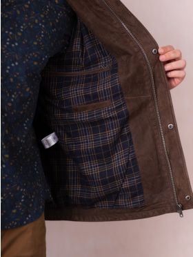 Silloth Leather Jacket in Brown