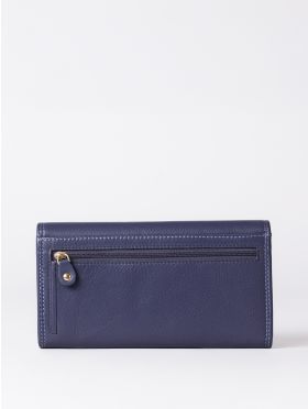 Large Leather Purse in Purple