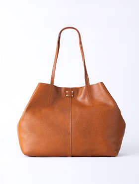 Tarraby Leather Tote Bag in Tan