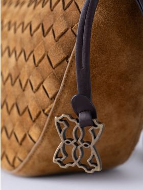 Mirehouse Suede Sling Bag in Cognac