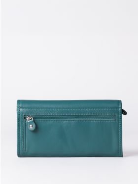 Large Leather Purse in Teal