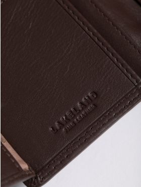 Small Leather Tab Purse in Brown