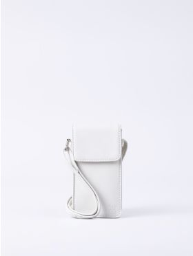 Bowness Leather Cross Body Phone Pouch in White