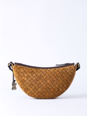 Mirehouse Suede Sling Bag in Cognac