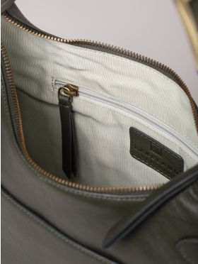 Newby Leather Hobo Shoulder Bag in Green