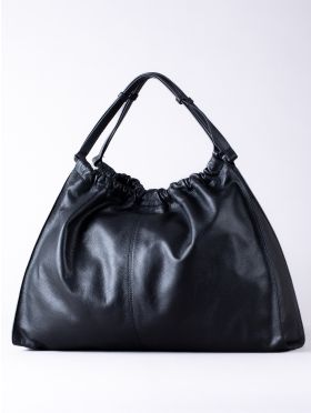 Newland Leather Slouch Tote Bag in Black