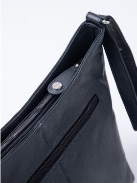 Grasmere Leather Cross Body Bag in Navy