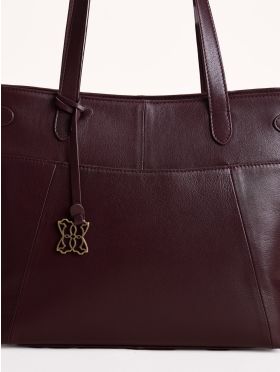 Newby Leather Tote Bag in Burgundy