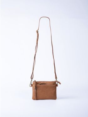 Harstone Mini Leather Cross Body Bag in Taupe