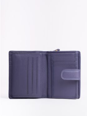 Small Leather Tab Purse in Purple
