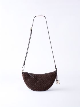 Mirehouse Suede Sling Bag in Chocolate Brown