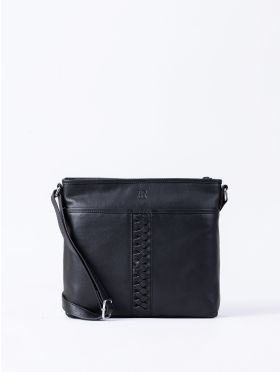Farlam Leather Cross Body Bag in Black