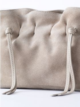 Santon Suede Cross Body Bag in Stone