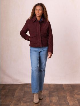 Southey Suede Jacket in Burgundy