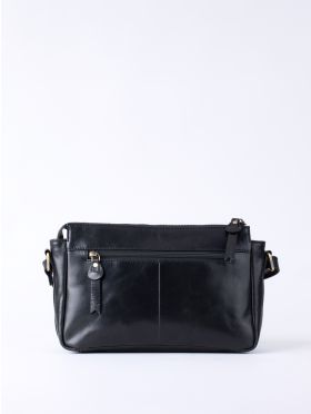 Waverton Woven Leather Cross Body Bag in Black