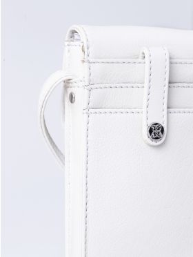 Bowness Leather Cross Body Phone Pouch in White