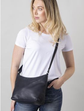 Grasmere Leather Cross Body Bag in Navy
