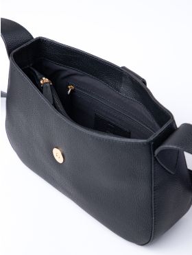 Dalston Leather Cross Body Bag in Black