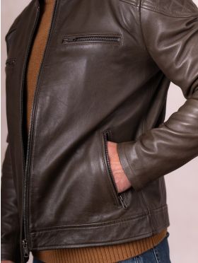 Stonecroft Leather Jacket in Olive