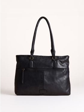 Piel Leather Tote Bag in Black